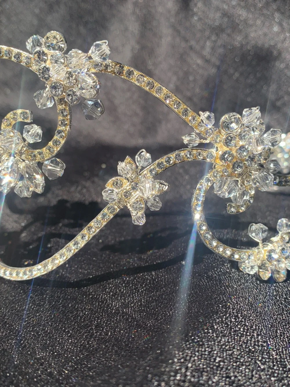 Crystal Floral RHINESTONE Hair Vine Tiara - Elegant Women's Hair Accessory